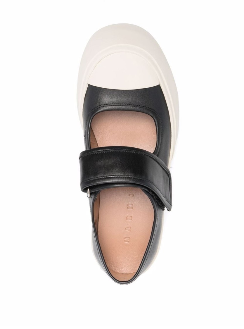 Marni Pablo Mary Jane Nappa Leather Sneakers In Black