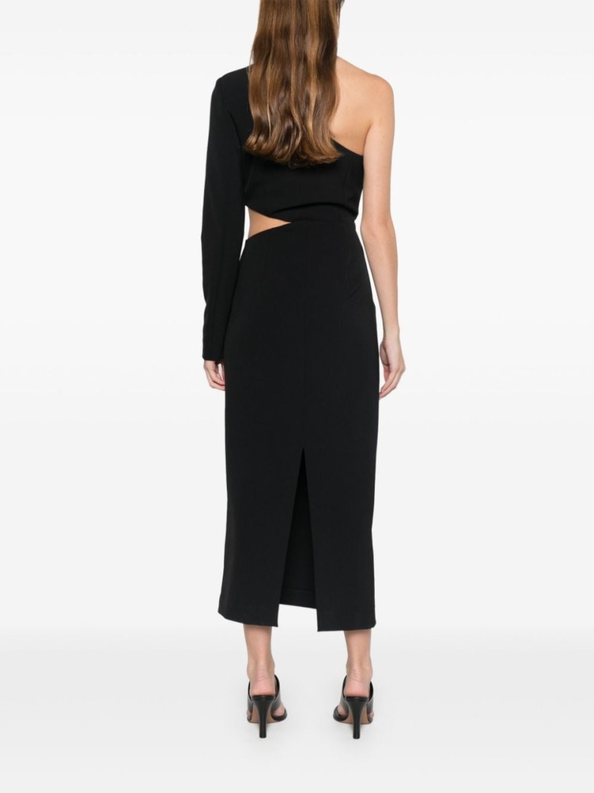 Shop Twinset Twin-set Black Dress With Cut-out Detail