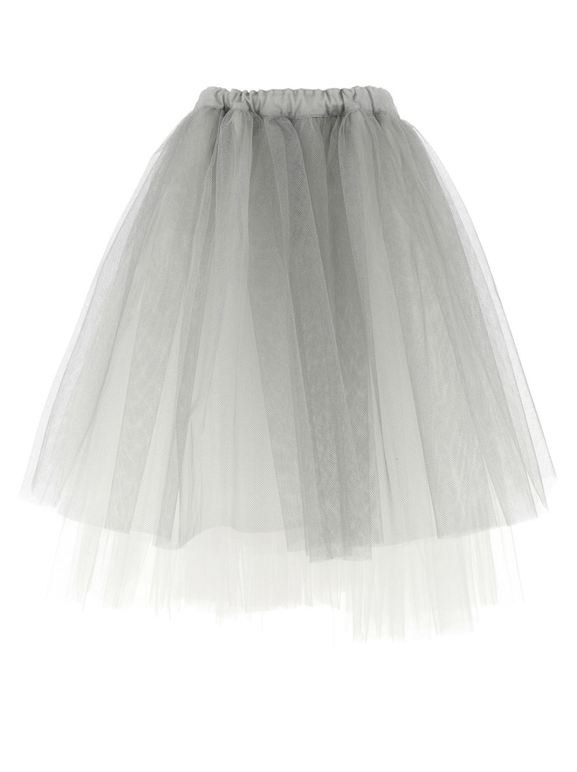 Comme Des Garçons Multilayered Asymmetric Tulle Skirt With Side Pockets In White