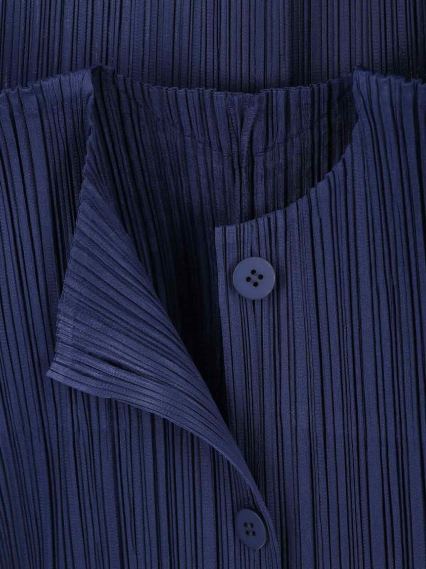 Shop Pleats Please "february" Pleated Coat – Blue