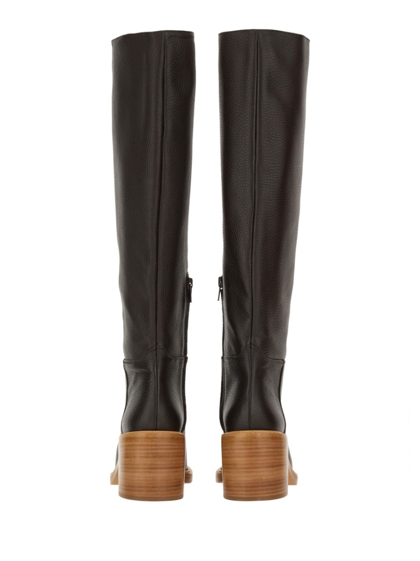 ROBERTO FESTA ROBERTO FESTA KNEE-HIGH LEATHER BOOTS WITH SIDE ZIPPER 