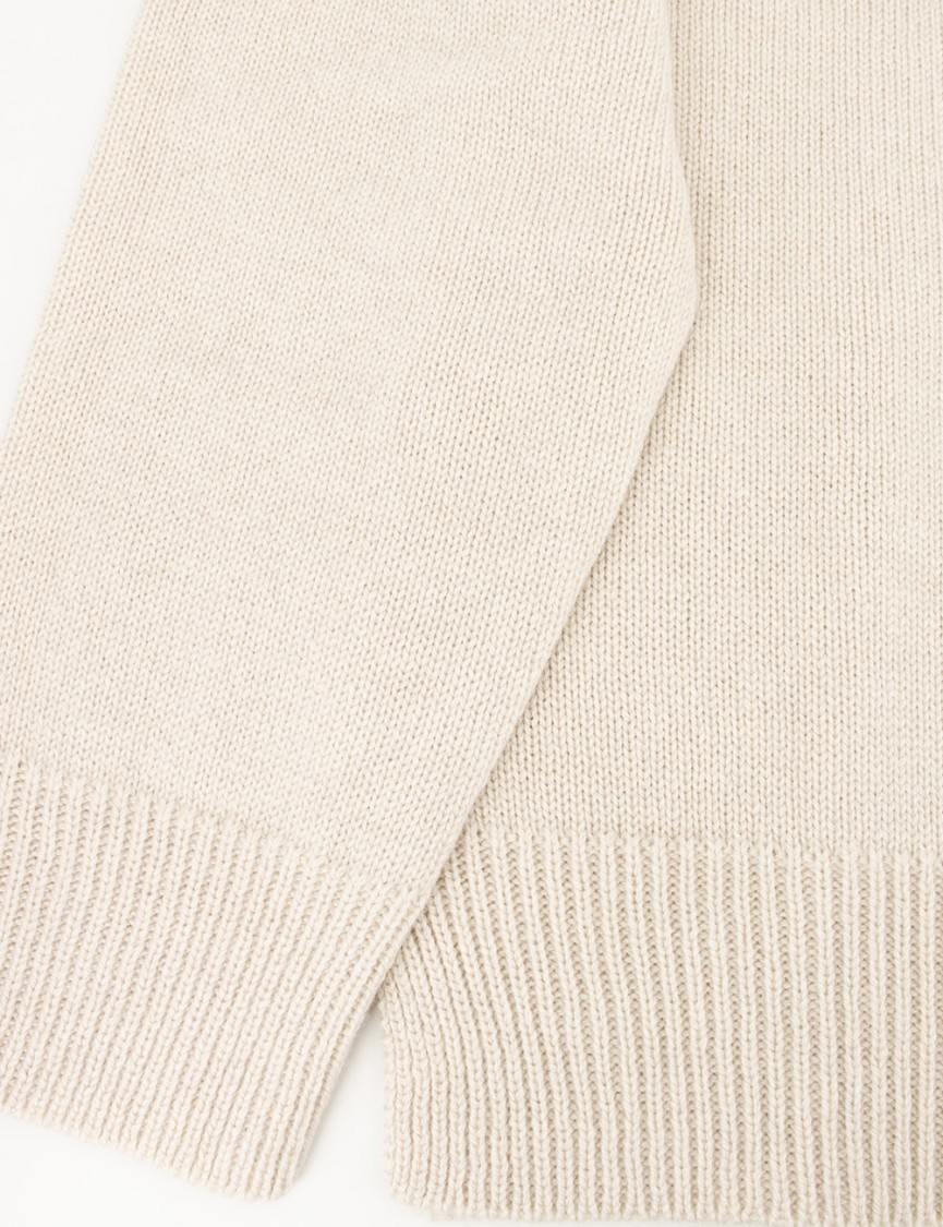 Panicale Relaxed Fit Turtleneck Jumper With Geometric Pattern In Neutrals