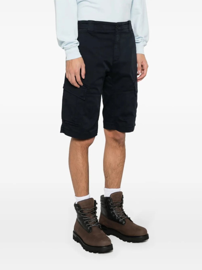 C.p. Company C. P. Company Man Shorts & Bermuda Shorts Midnight Blue Size 30 Cotton, Elastane In Black