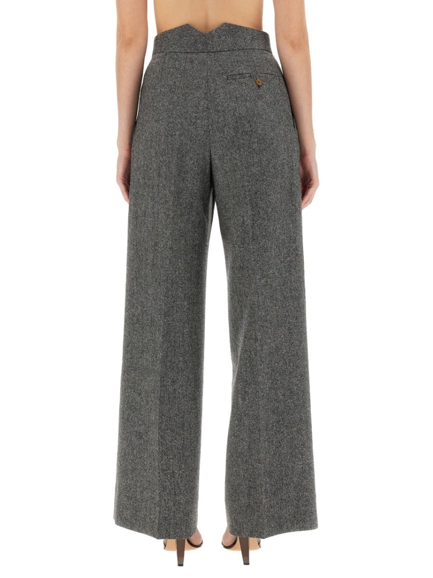 Vivienne Westwood Tailored Straight Wool Pants In Grey