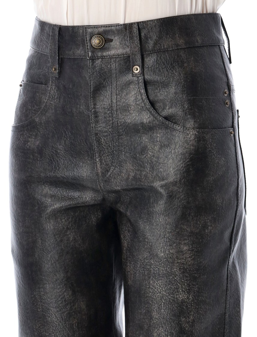 Shop Isabel Marant Étoile Coralea Faux Leather Pants In Black