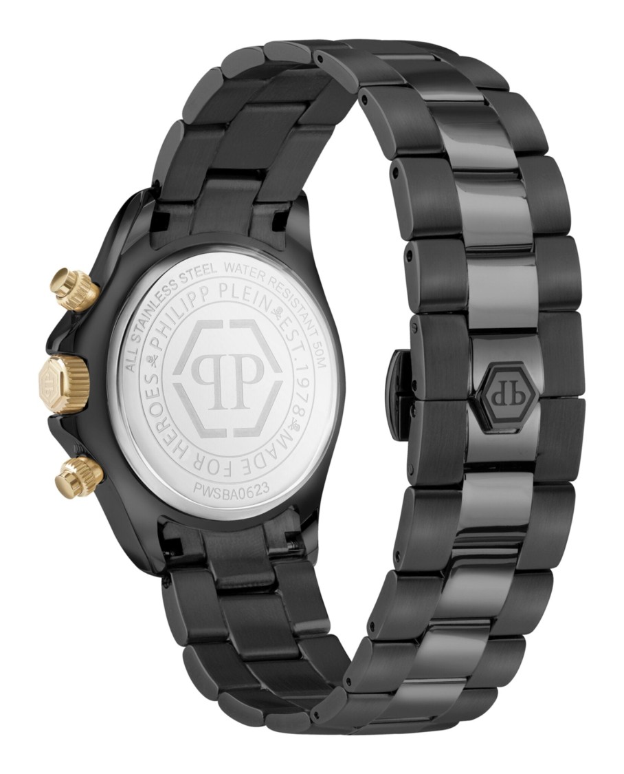 Philipp Plein Nobile Lady Crystal Watch Woman Wrist Watch Black Size Onesize Stainless Steel In Black