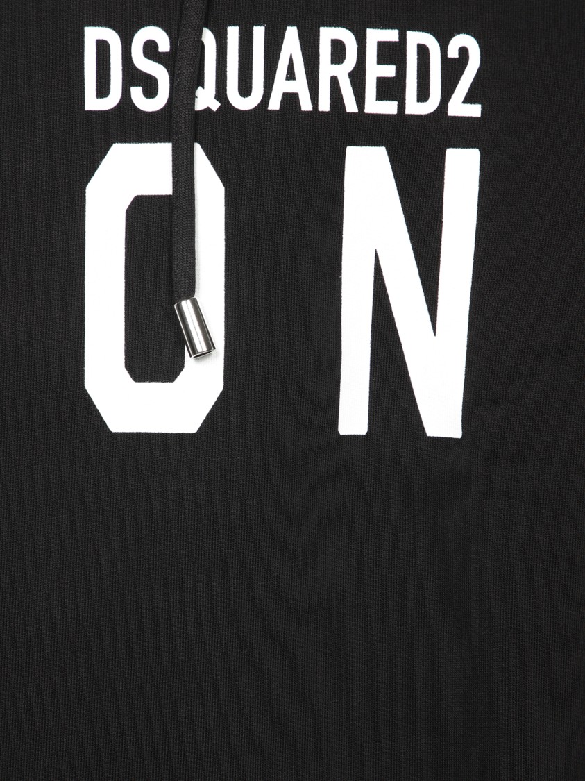 Shop Dsquared2 Icon Logo Black Sweatshirt With Classic Hood