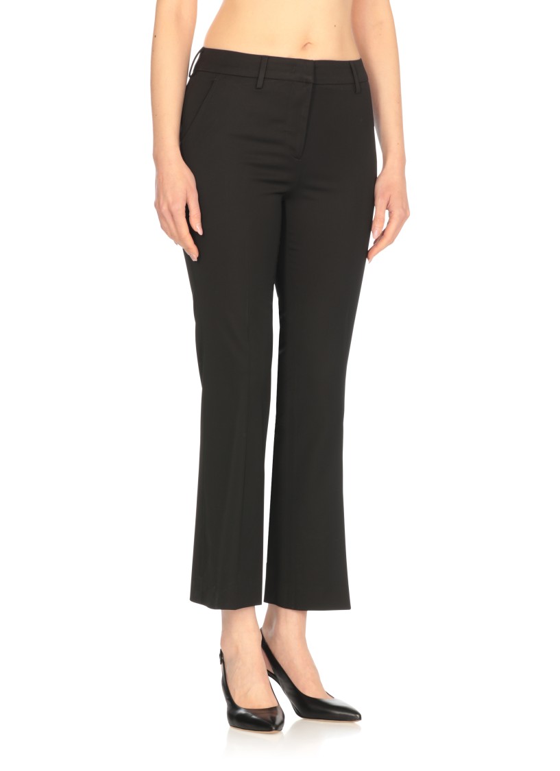 Shop Pt Torino Tailored Black Viscose Pants