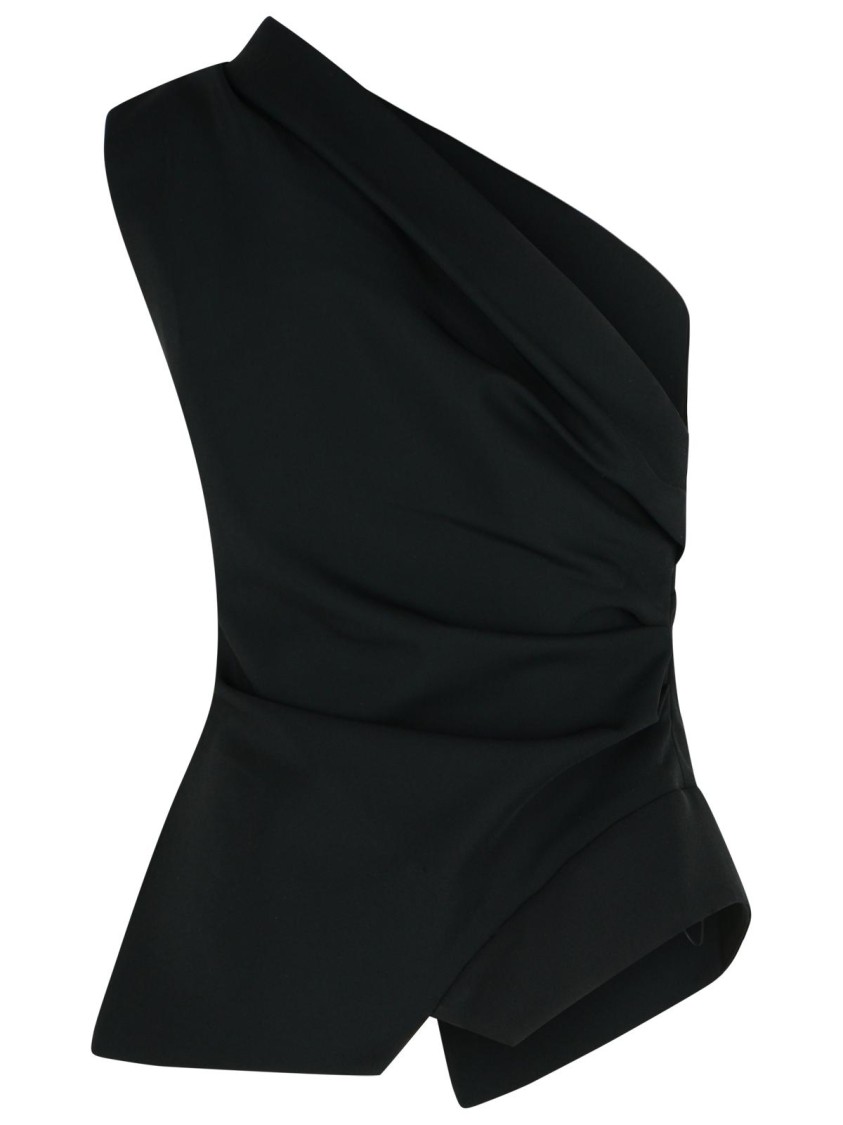 Rohe One-shoulder Top In Black Viscose Blend In Black