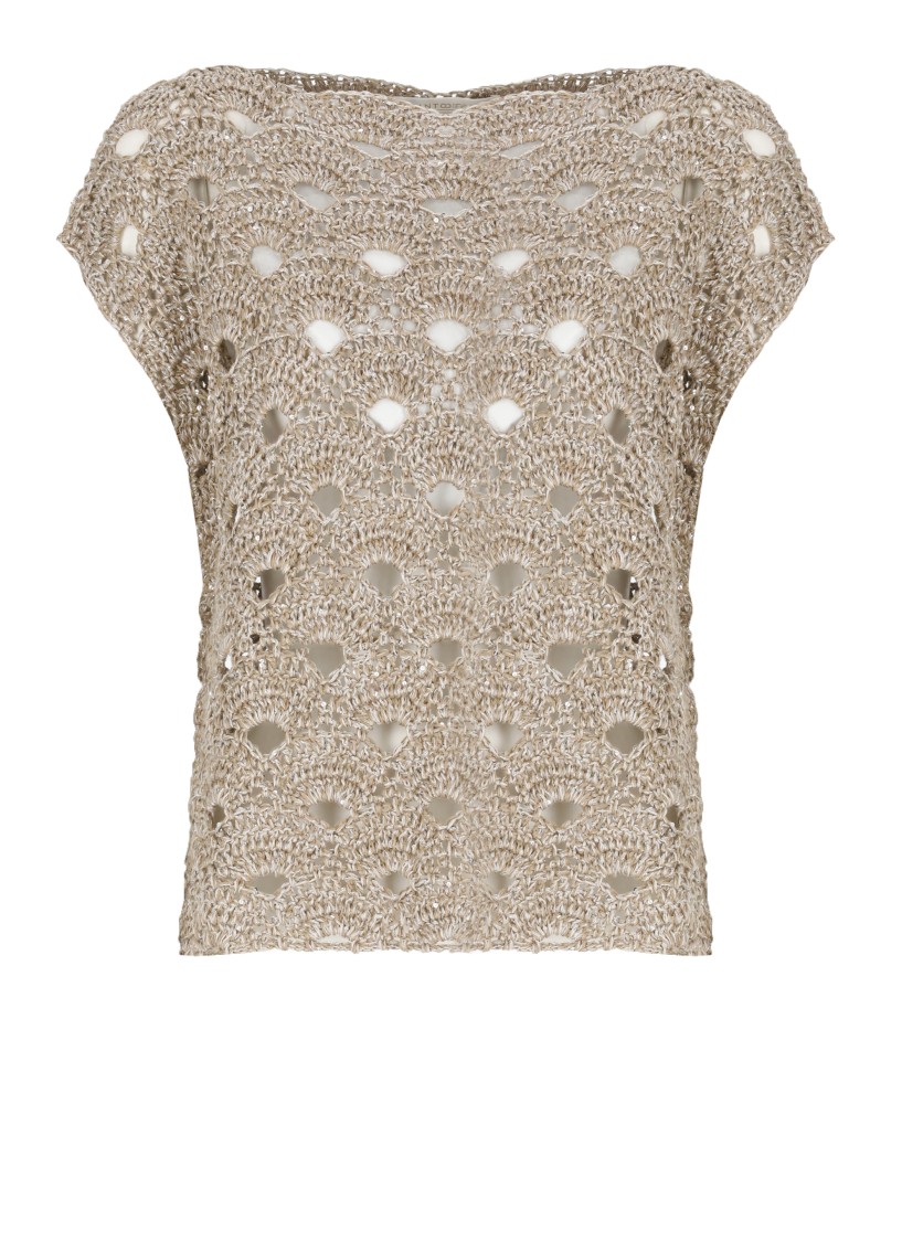 Antonelli Brown Orzowei Knit Top In Brown