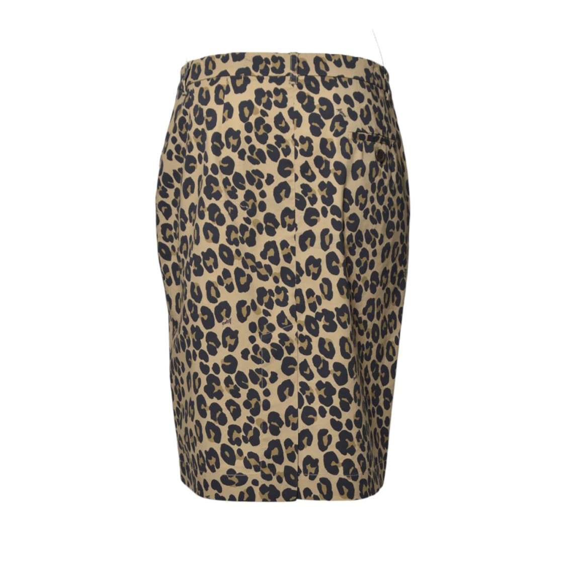 Aspesi Animal Print Cotton Midi Skirt In Multicolor