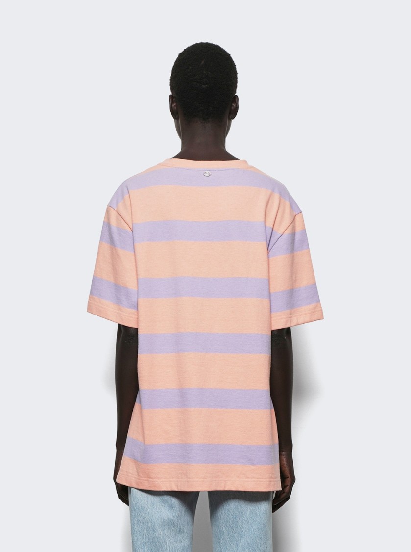 Rabanne Tee Shirt Stripes Peach And Lavander In Pink