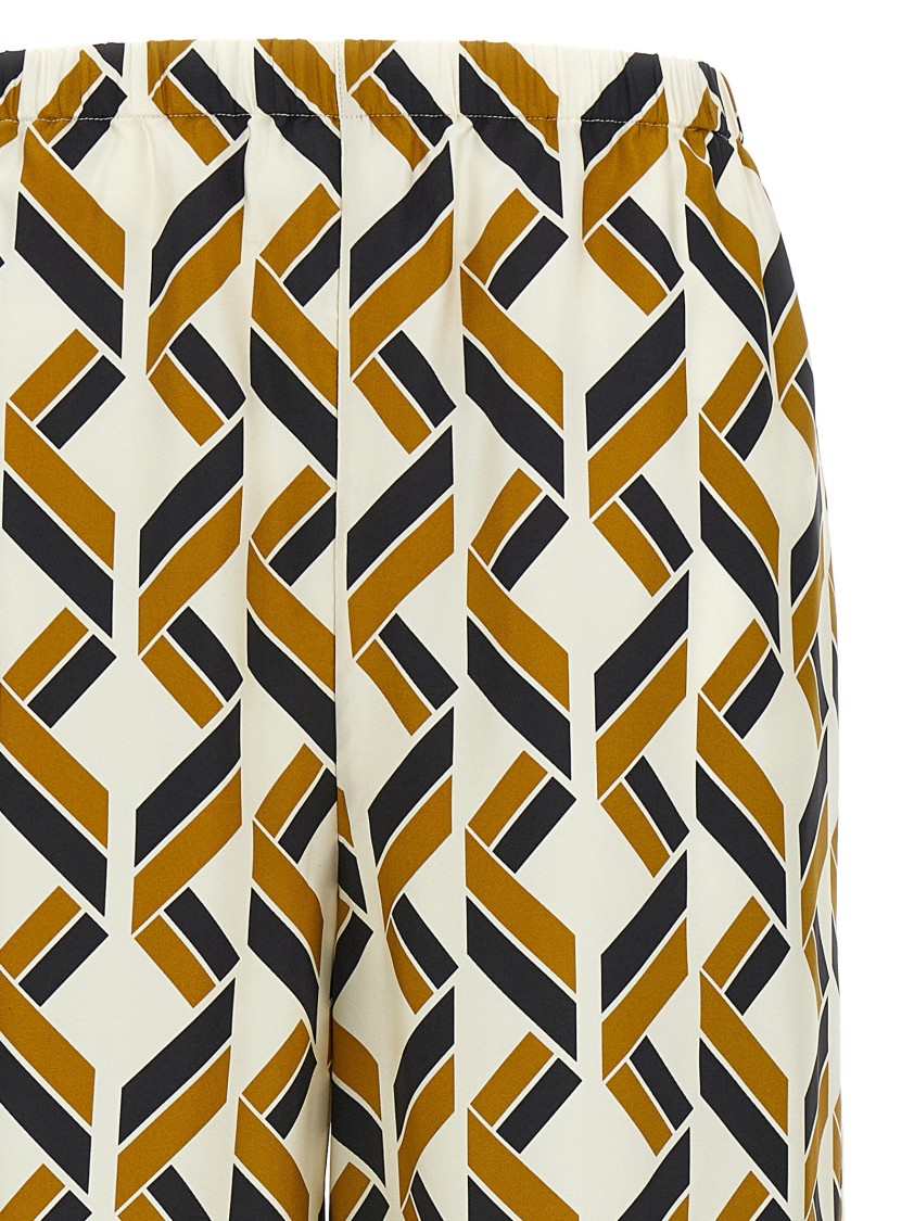 Eres Geometric-print Elastic-waist Trousers In Gold