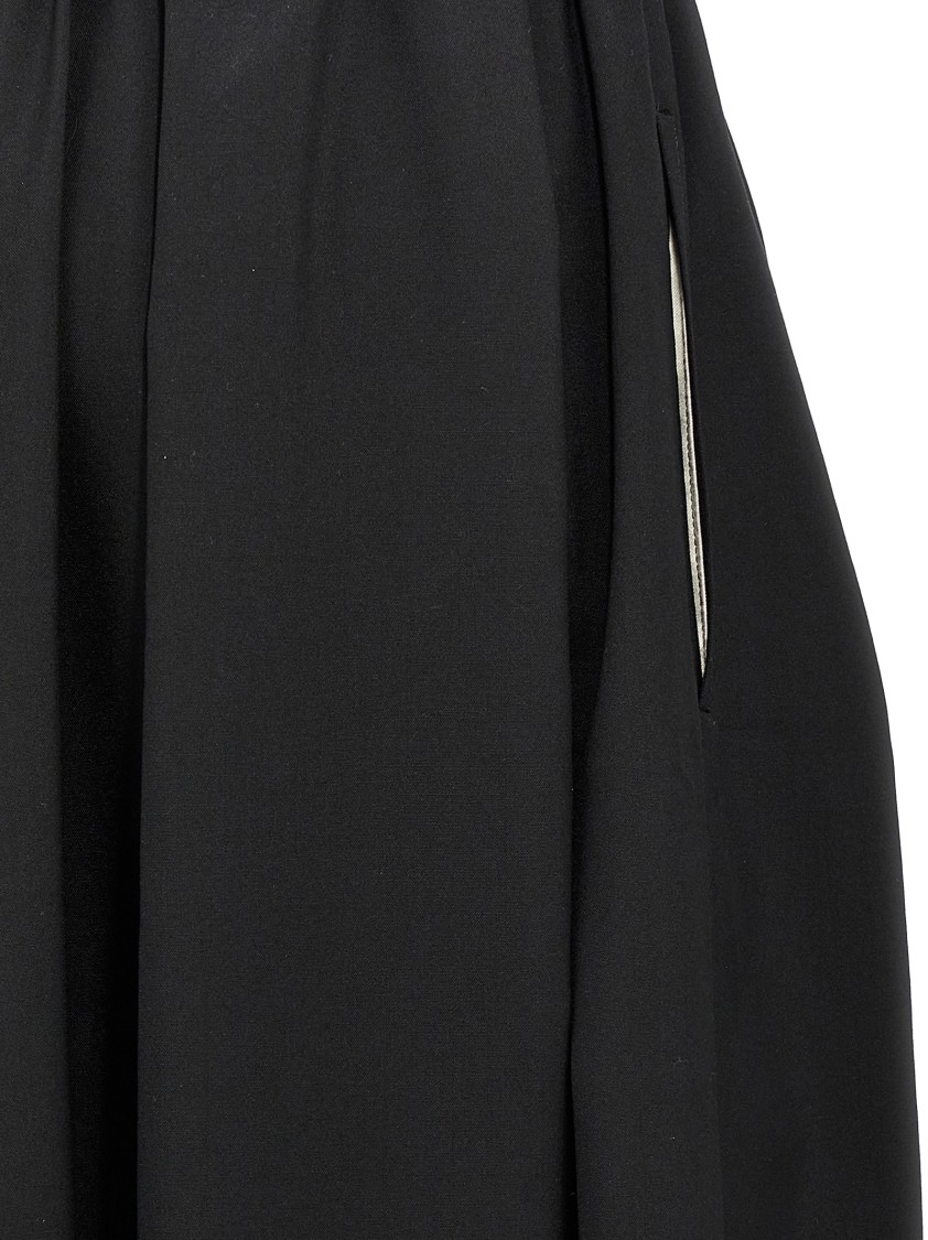 Comme Des Garçons Extra Wide Leg Wool Trousers In Black