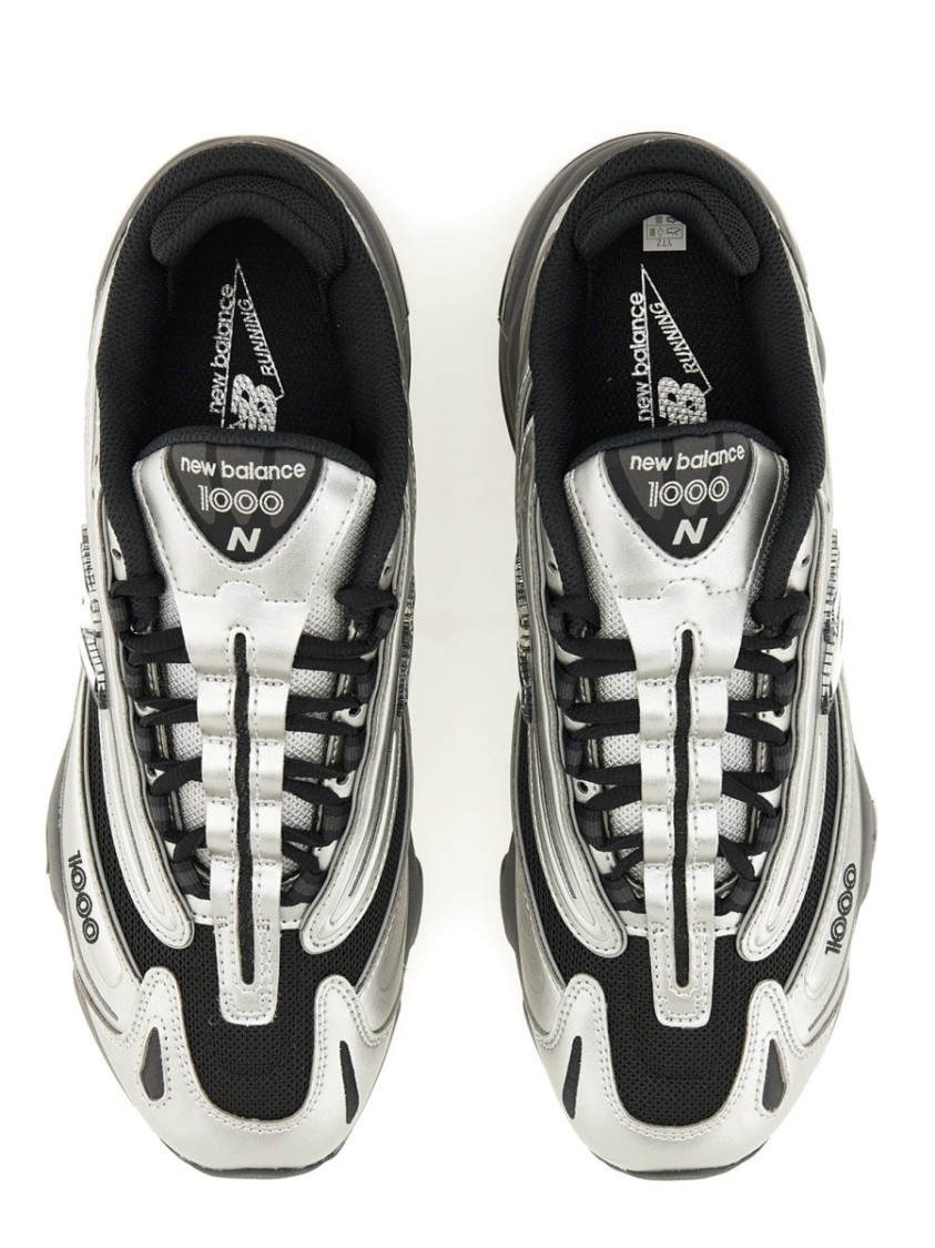 New Balance Mens Silver Metallic Green 1000 Metallic Mixed-material Trainers In Silver