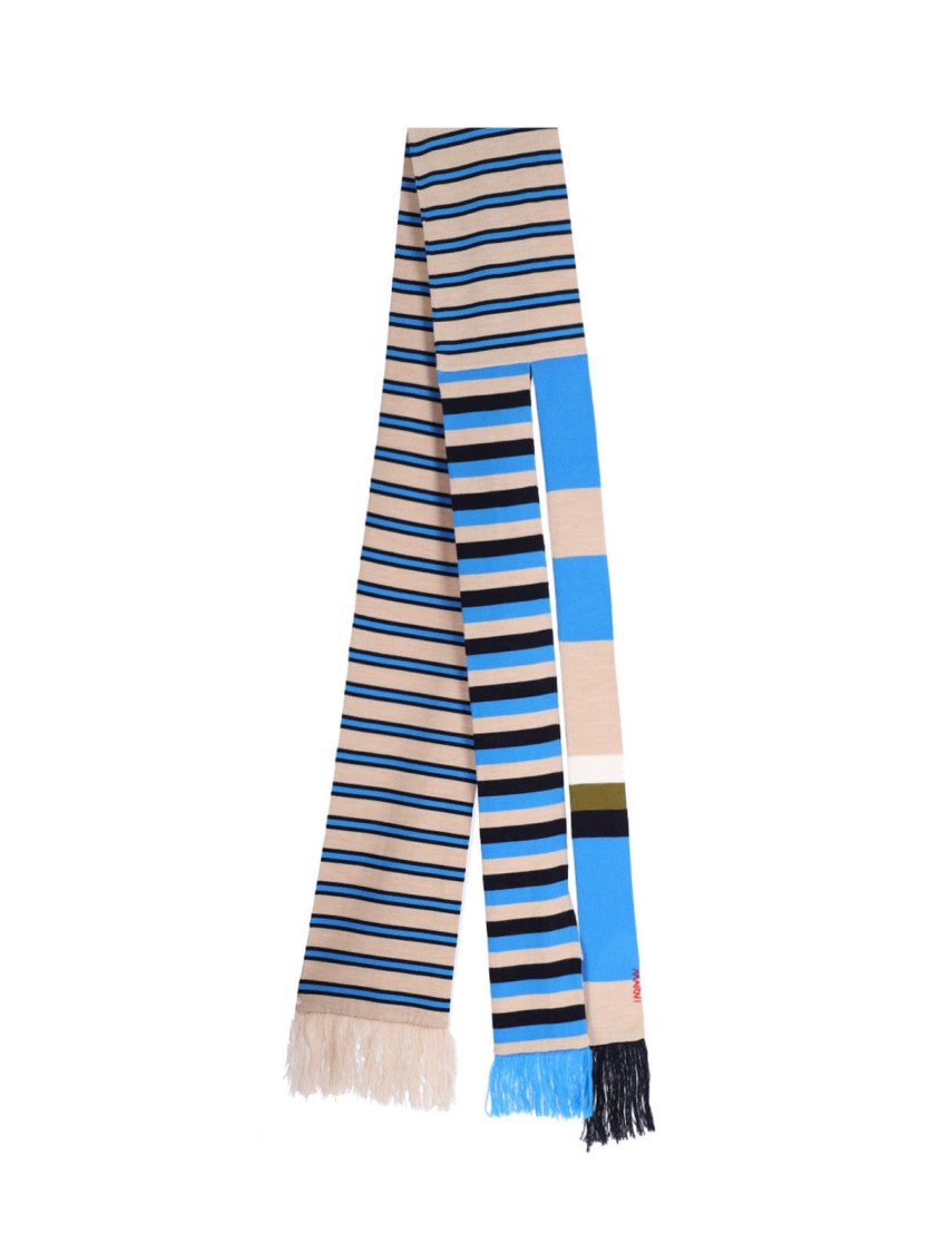 Marni Fringed Striped Scarf With Tassel Detail In Multi