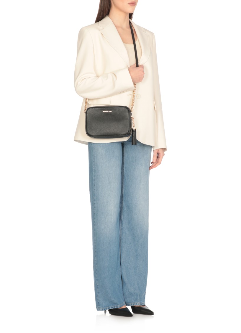 Shop Michael Michael Kors Black Leather Shoulder Bag