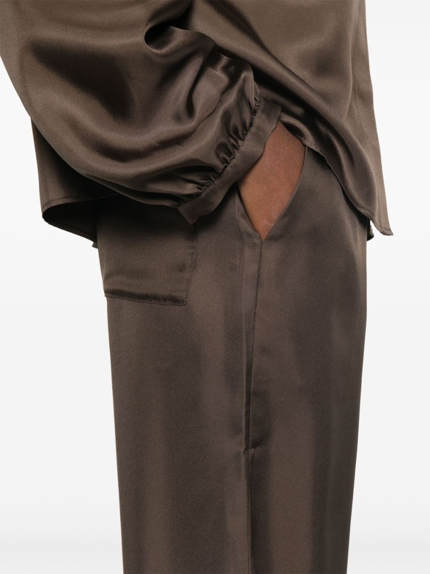 Loulou Studio Alera Straight-leg Trousers In Brown