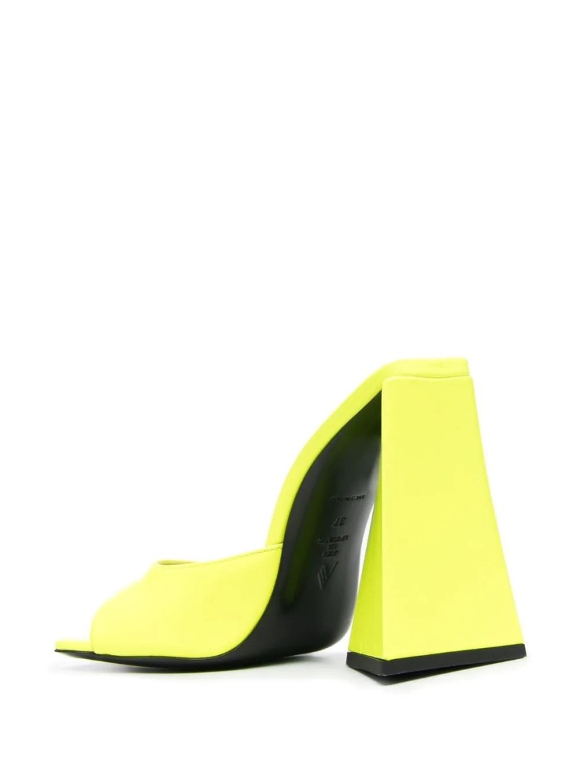 Attico The  Devon Slip-on Square-toe Mules In Yellow