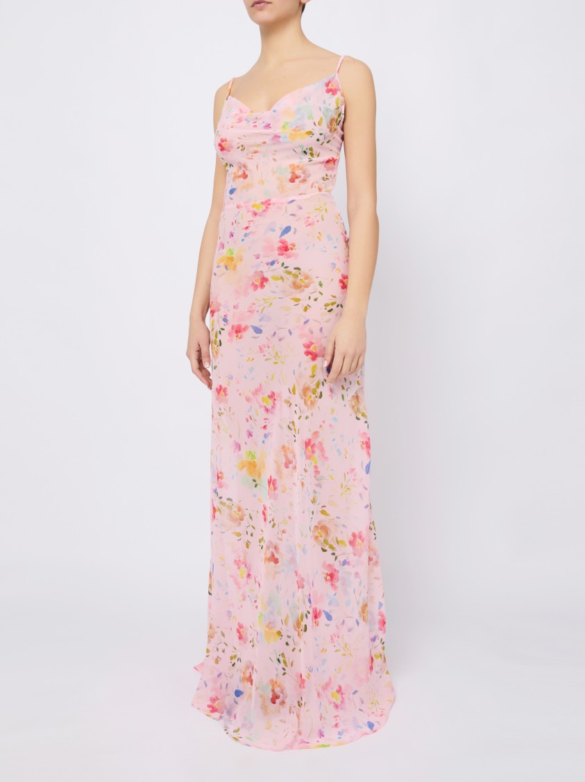 Mar De Margaritas Delicate Floral Maxi Dress In Neutrals