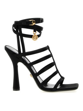 【関税＆送料込み】Versace 'Lycia' Sandals La Medusa leather sandals in black - Versace Kids | Mytheresa