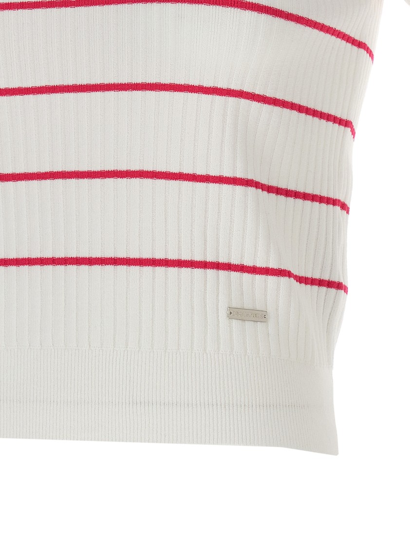 Dsquared2 Two-tone Striped Polo In Neutral