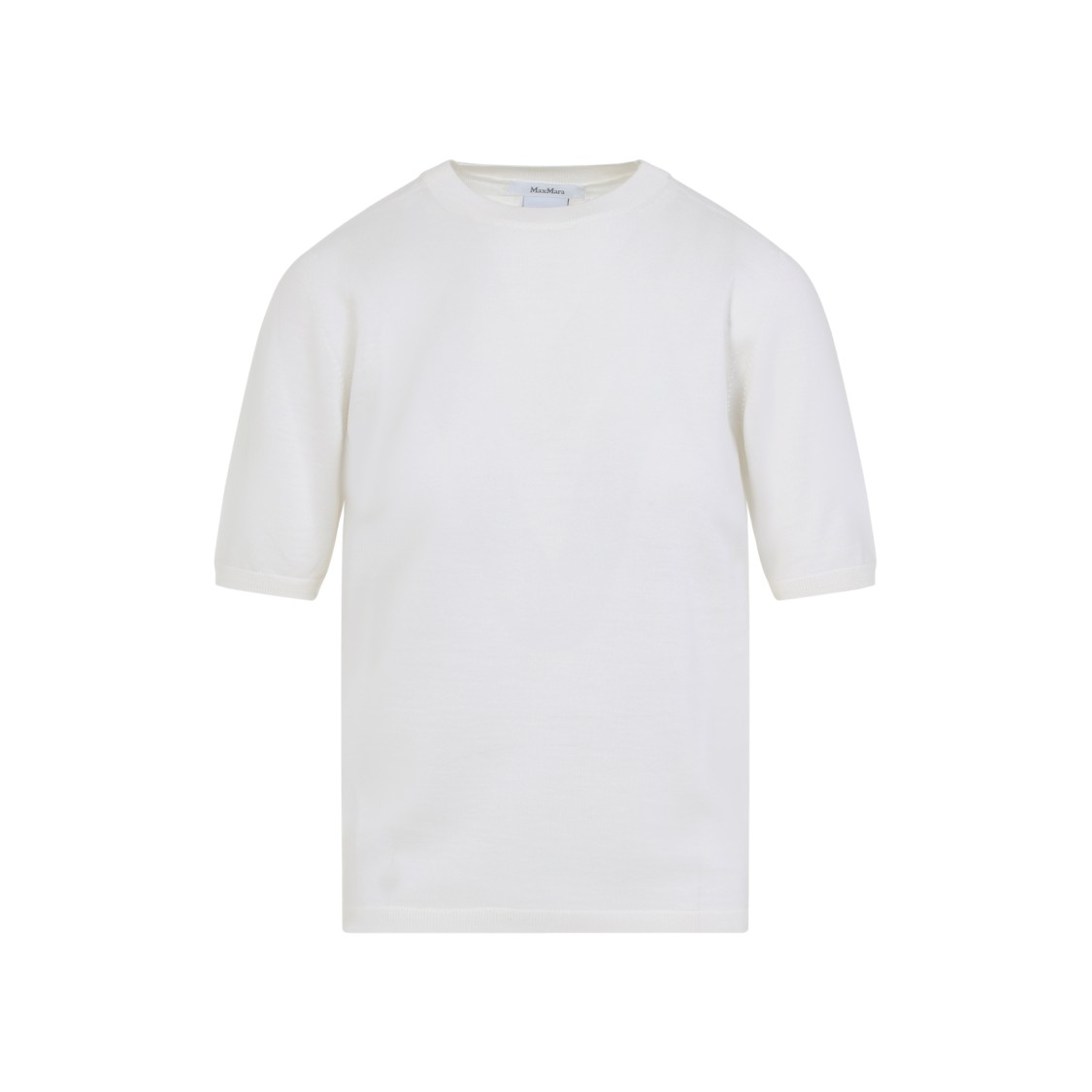 Max Mara Classic Crew Neck Sweater In Soft Virgin Wool In White
