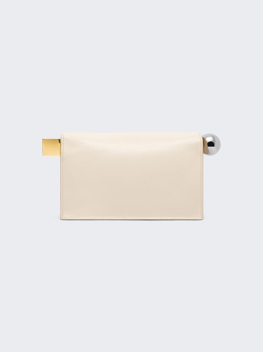 Jacquemus The Rond Carrã© Clutch Light Ivory In Neutrals