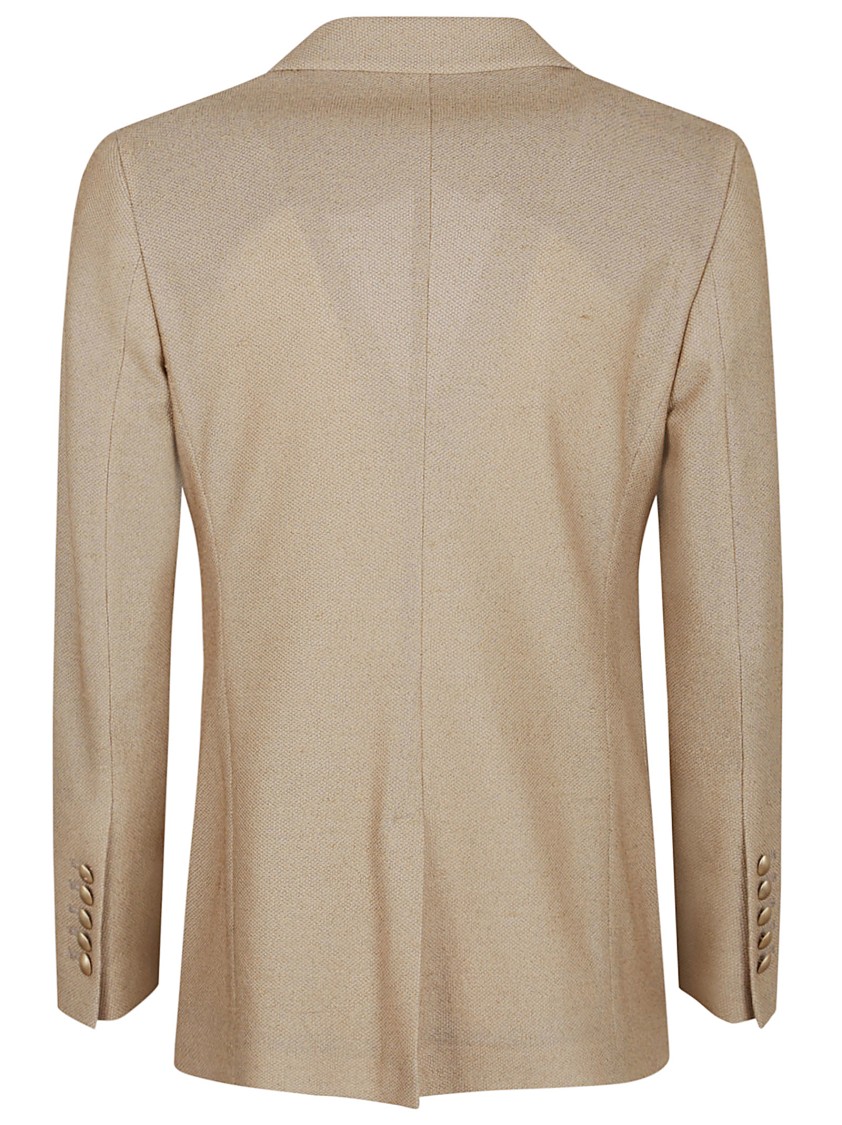 Saulina Double-breasted Tailored Blazer With Notched Lapel In Black