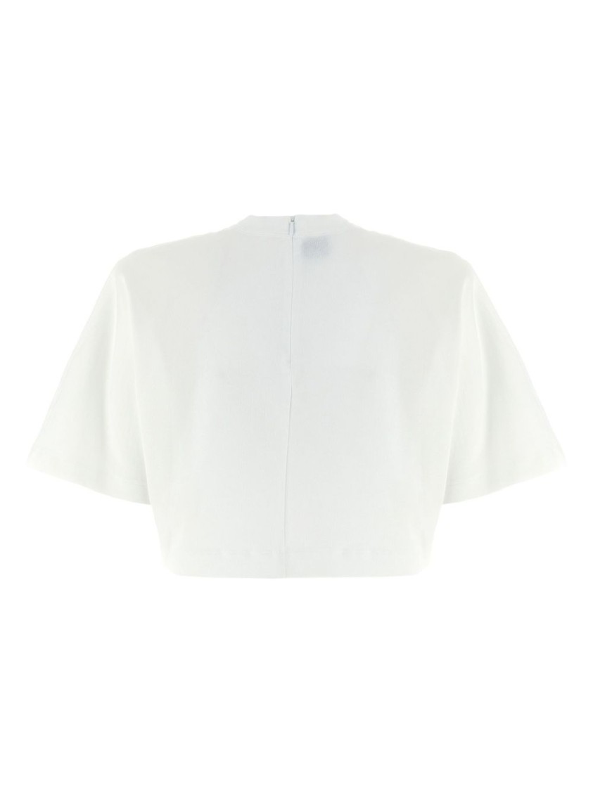 Pinko Short-sleeved Crop Top With Padded Shoulders