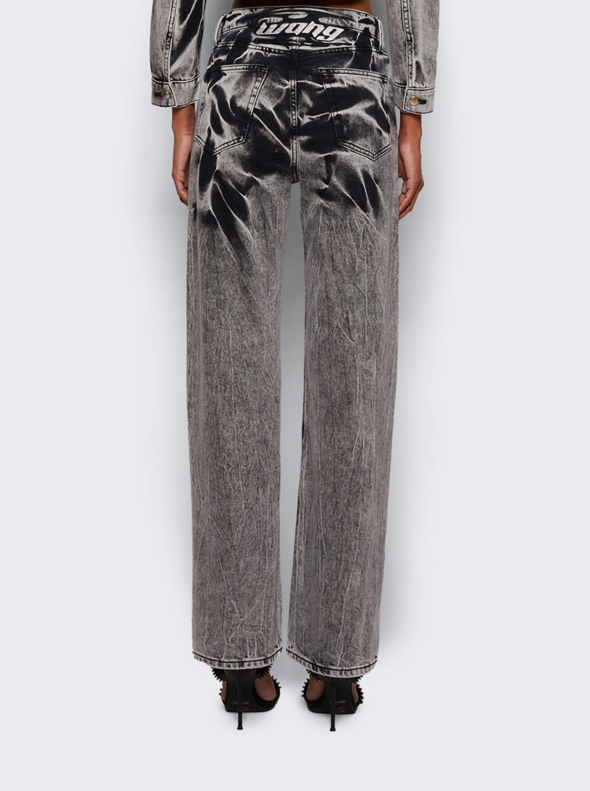 ALEXANDER WANG ALEXANDER WANG EZ EMBROIDERED JEANS BLACK ACID CRUSH