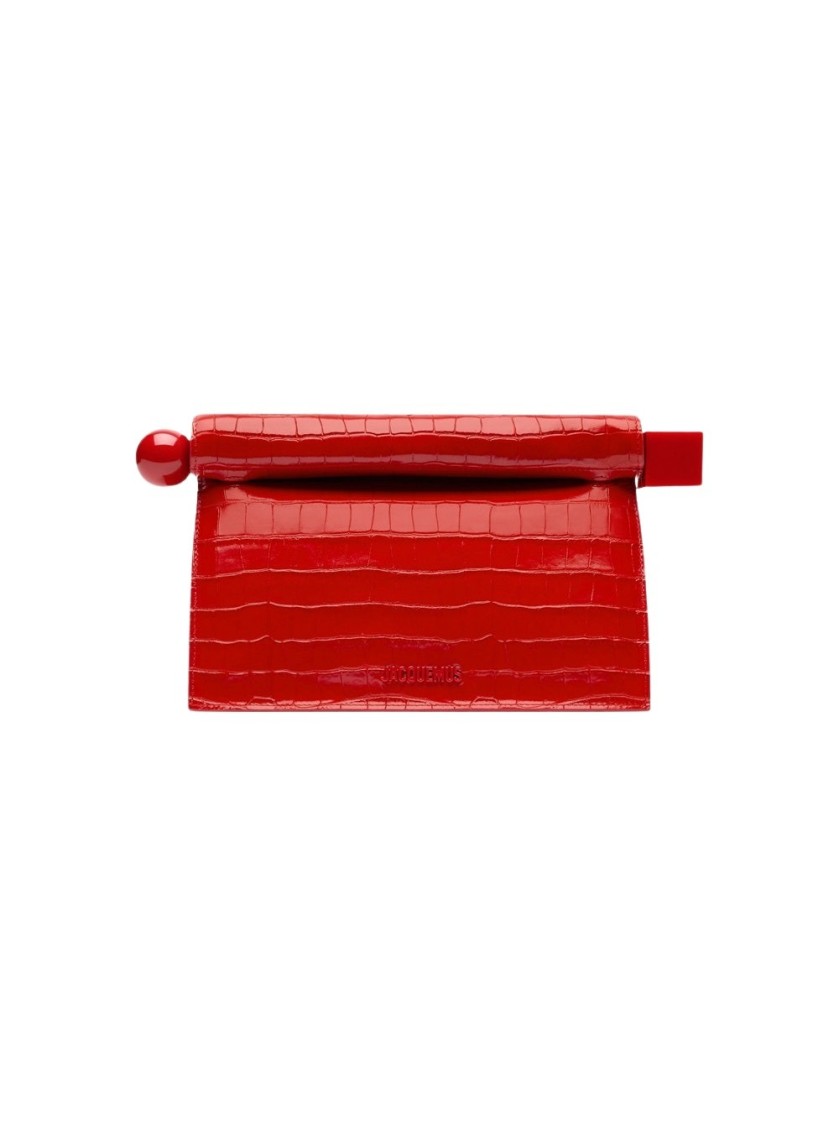 Shop Jacquemus La Pochette Rond Carre In Red