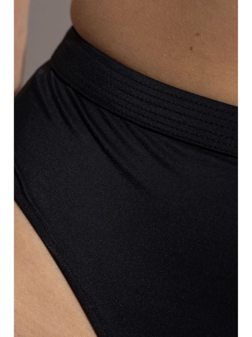 Versace Black High-waisted Bikini Bottom In Black
