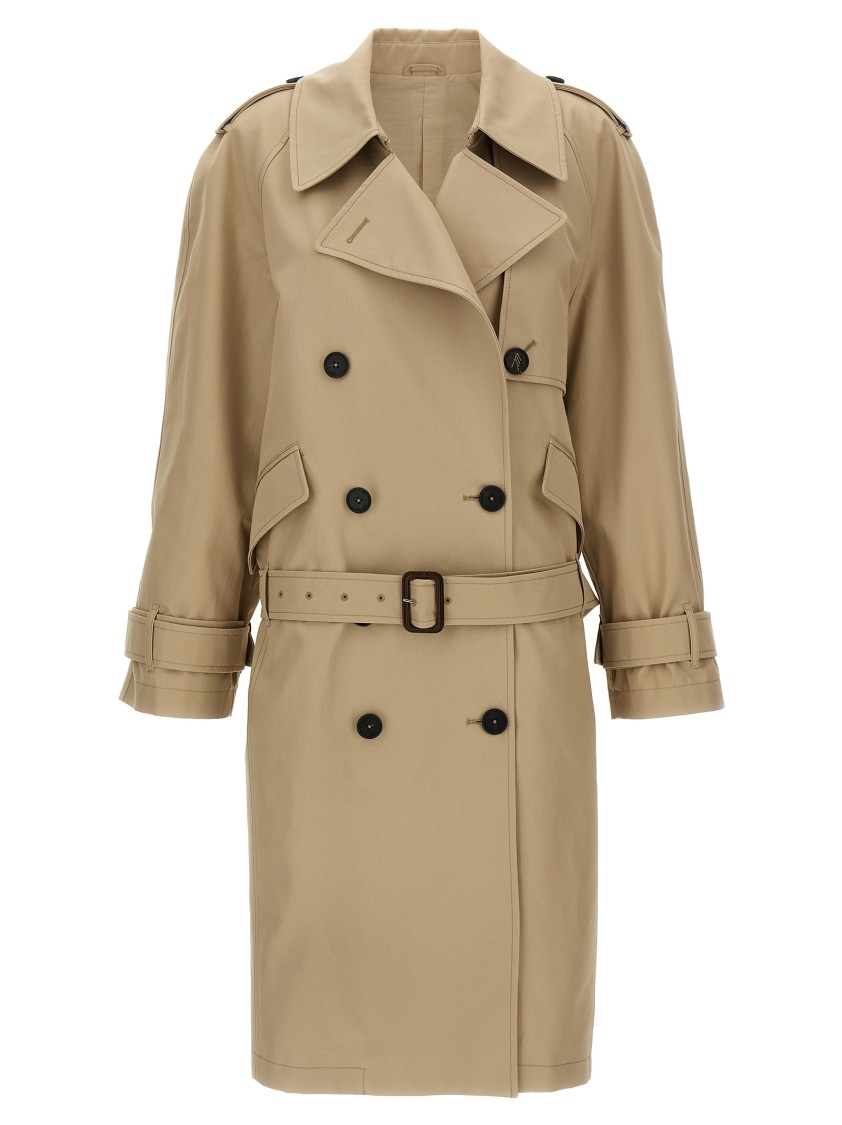 Attico Cotton Trench Coat Coats And Trench Coats Beige