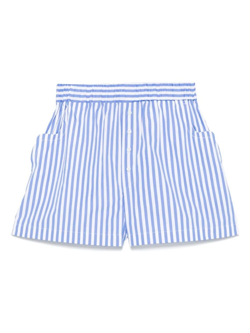 Cuantico Vertical Stripe Shorts With Elastic Waistband In Multi