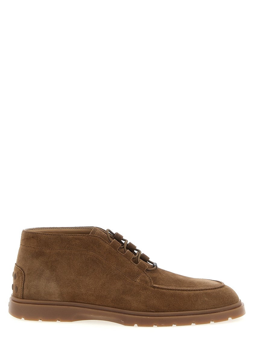 Tod's 'polacchino' Ankle Boots In Brown