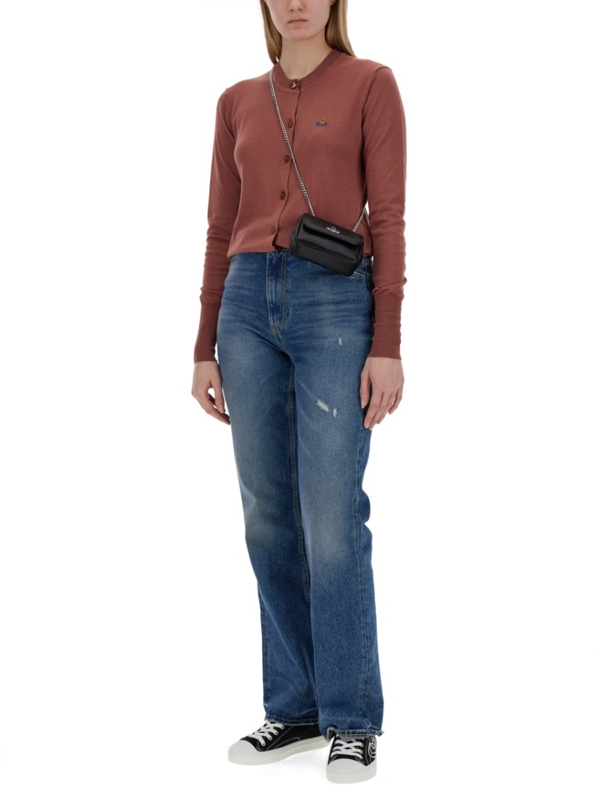 Vivienne Westwood Cardigan With Tailored Button-down Front And Logo Embroidery