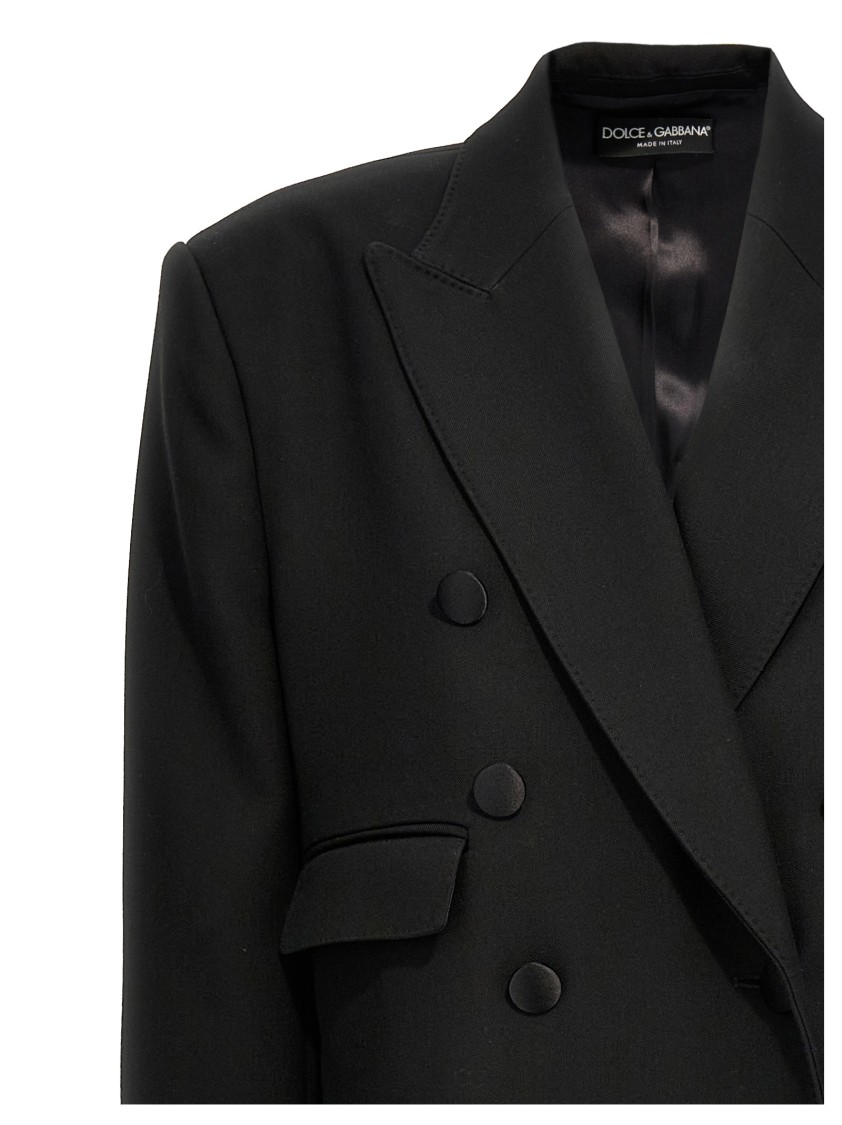 Dolce & Gabbana Long Tuxedo Coat Coats And Trench Coats Black In Black