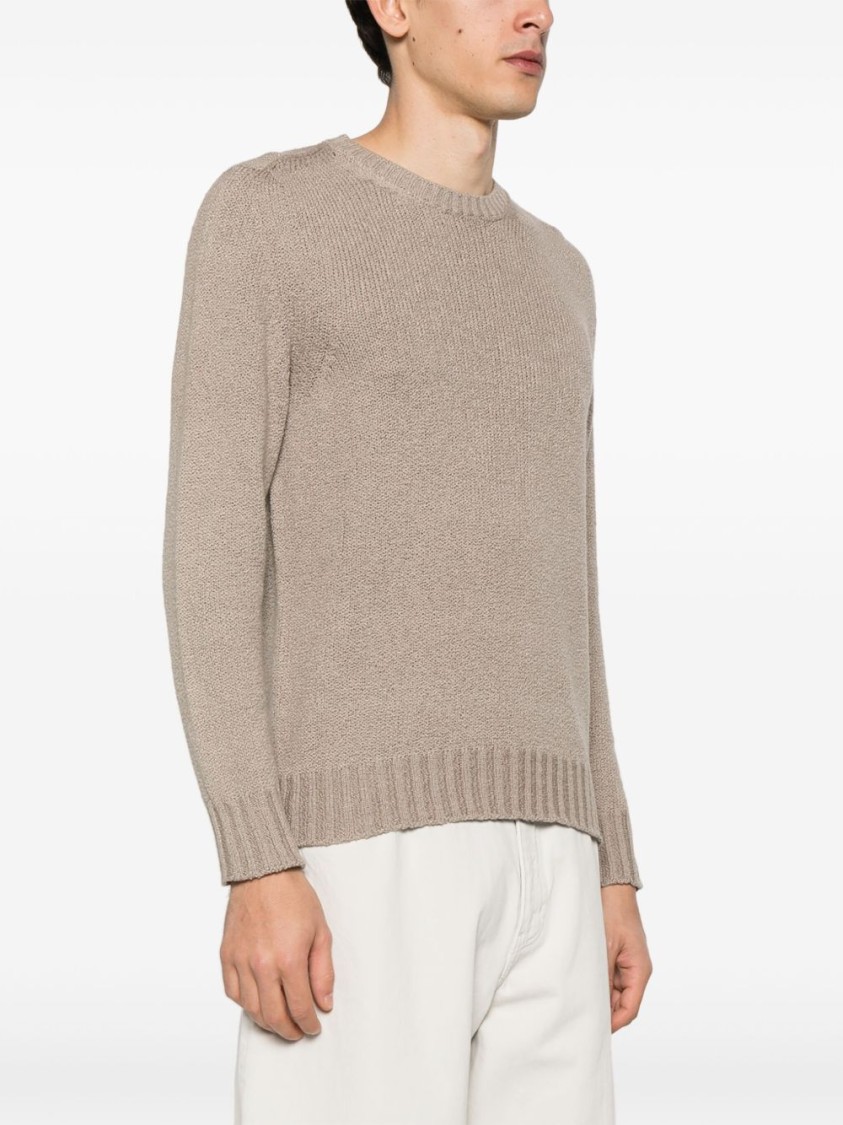 Drumohr Crew Neck Knitted Sweater In Neutrals