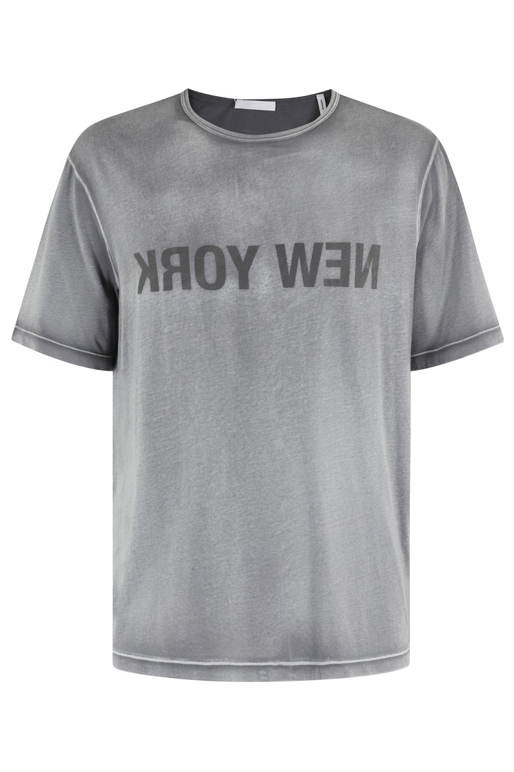 Helmut Lang Garment-dyed New York Tee In Grey