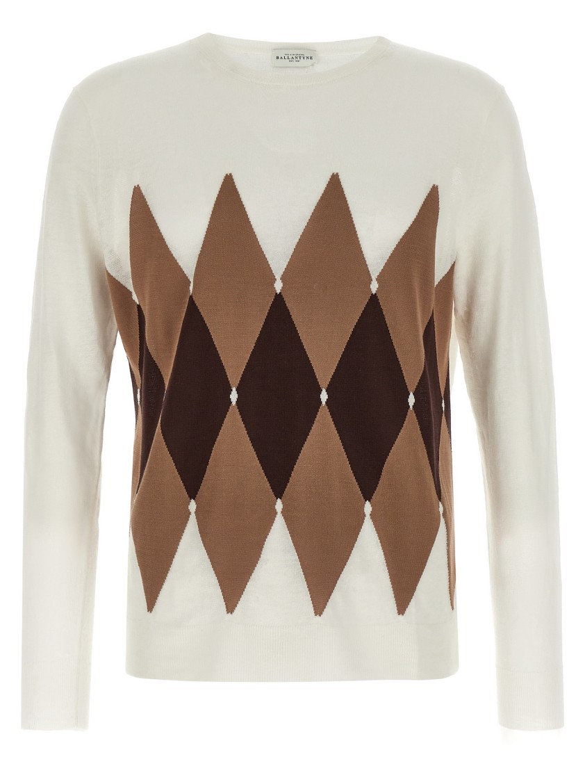 Ballantyne Argyle Sweaters And Cardigans In White