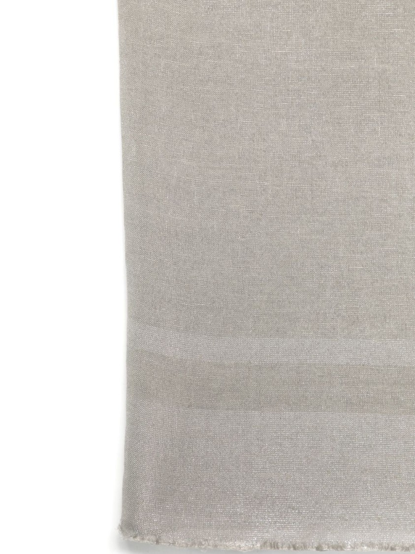 ANTONELLI ANTONELLI LINEN-BLEND GREY SCARF WITH FRINGED EDGES
