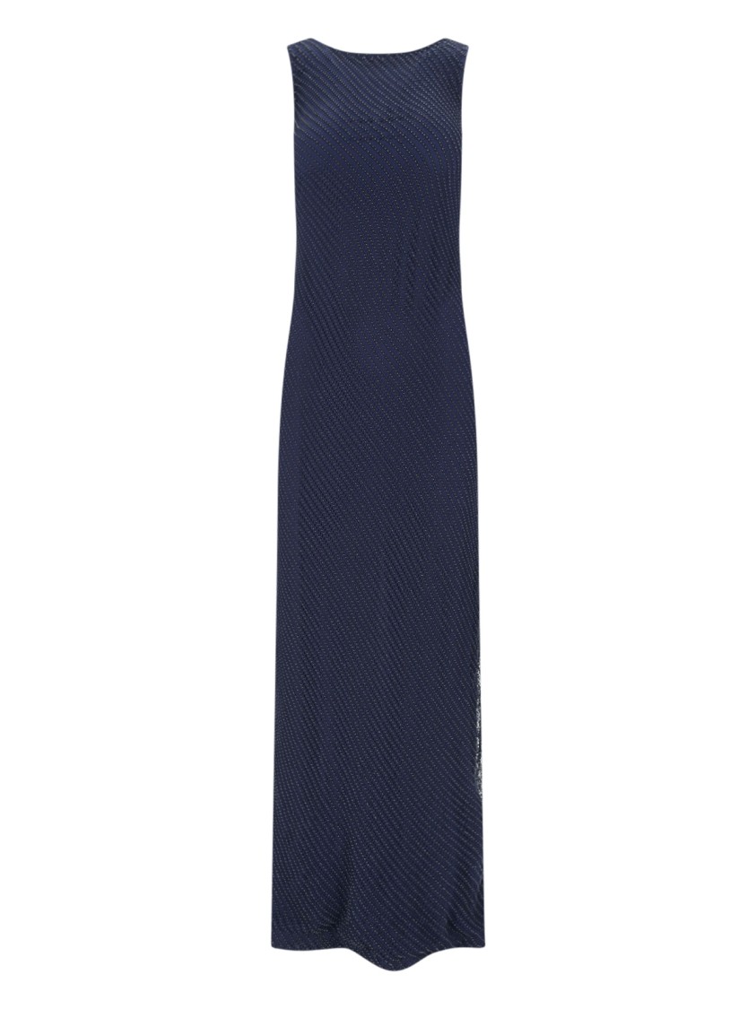 Shop Polo Ralph Lauren Maxi "zakaria" Studded Dress – Navy In Blue
