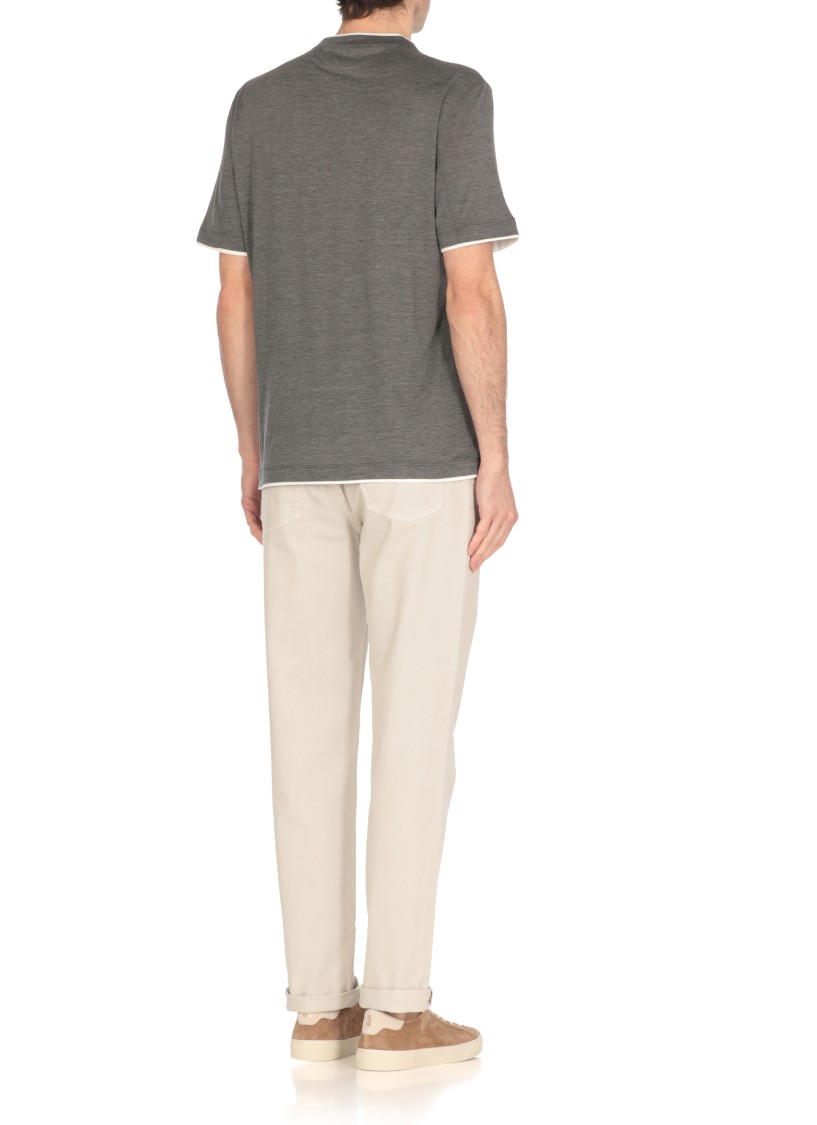 Brunello Cucinelli Layered T-shirt In Grey