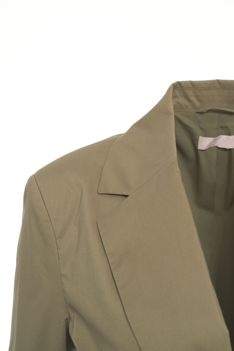 Liu •jo Liu Jo Blazer With Waist Belt And Golden Accents In Neutrals