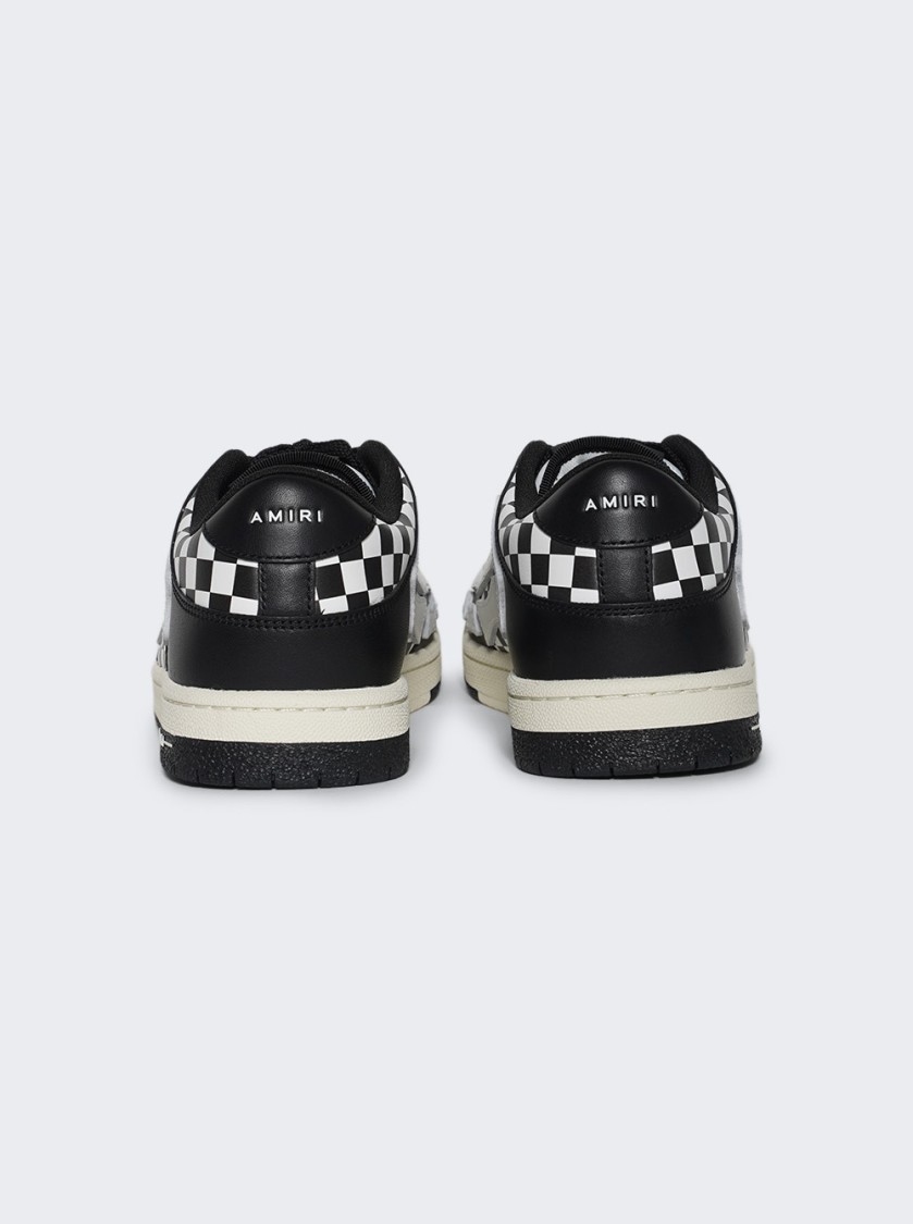 Amiri Checkered Skel Top Low Sneakers In Black
