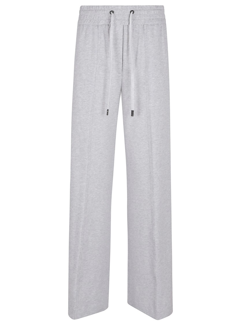 Peserico Wide Linen Joggers In Grey
