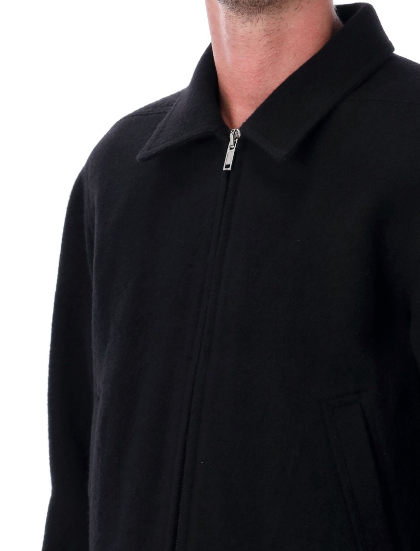 Rick Owens Collared Front Pockets Long Sleeves Jacket In Black