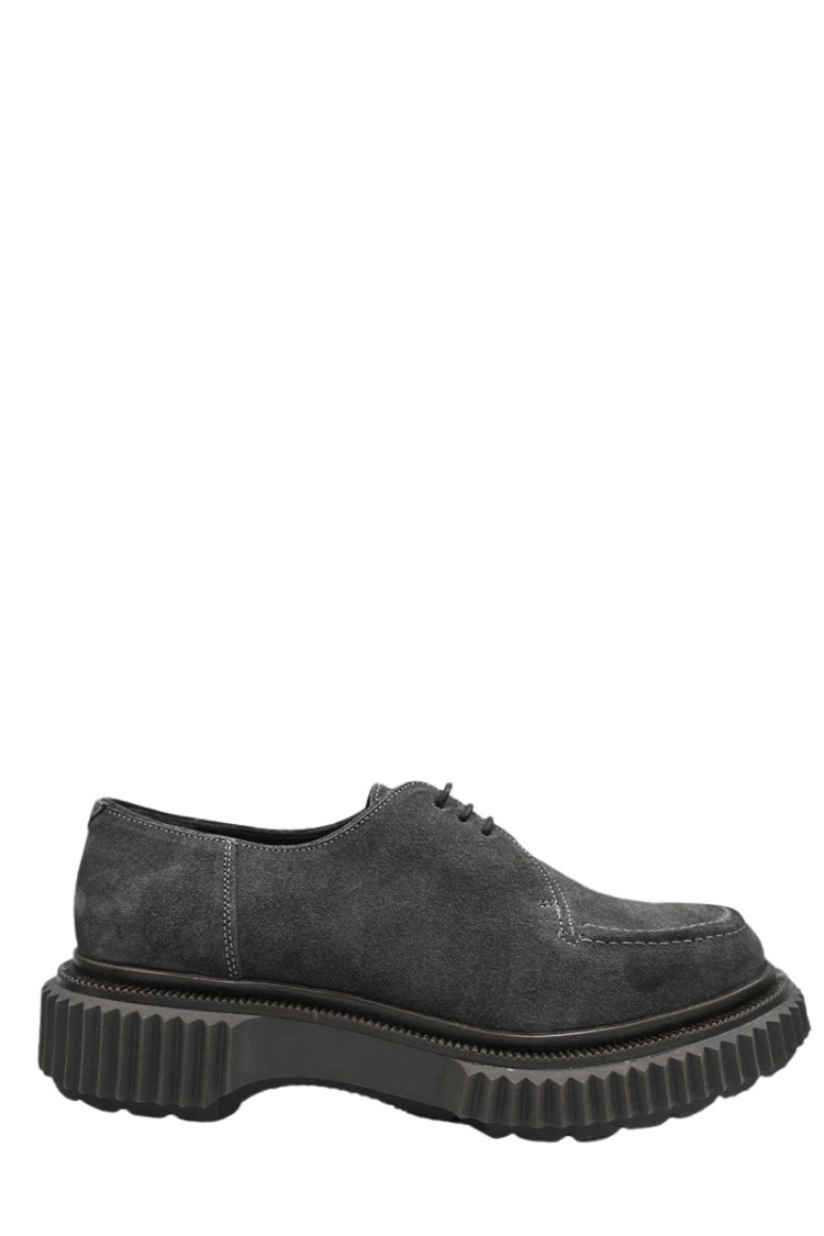 Adieu Classic Suede Platform In Charcoal In Grey