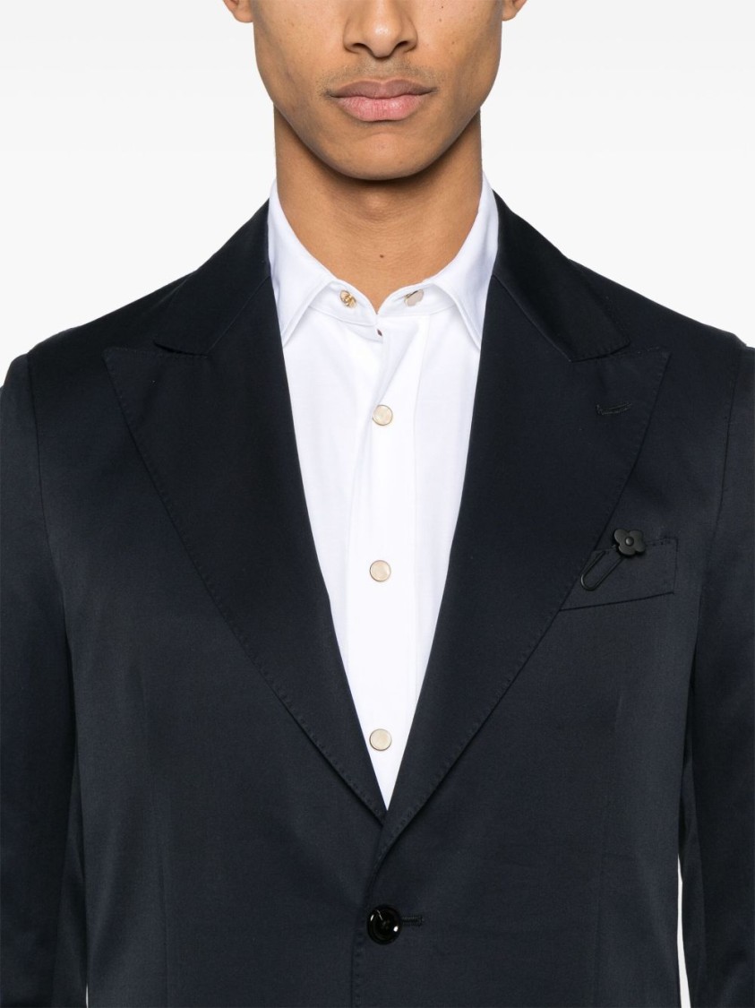 Lardini Blue Suit With Notch Lapel In Blue